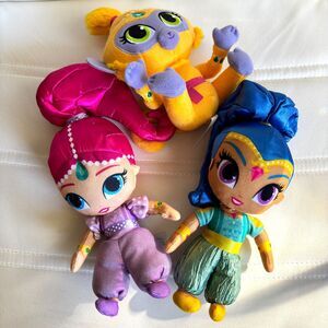 Shimmer Genie & Shine Genie & Tala The Monkey 10"H Plush Set
